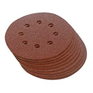 Slipeskiver med krok og løkke, 150 mm, 10 stk - korn 80