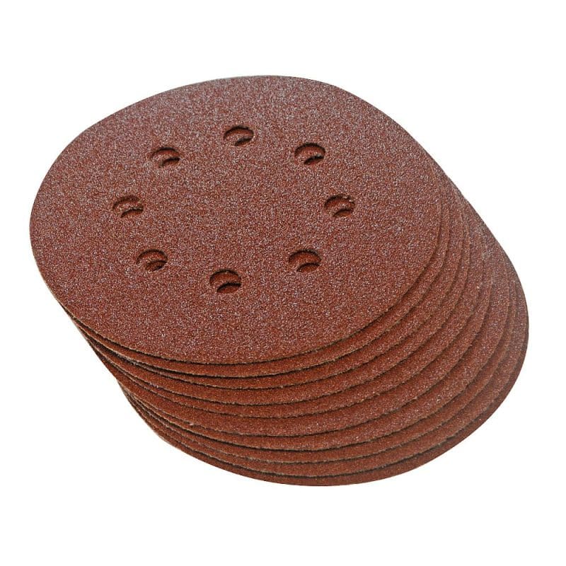 Slipeskiver med krok og løkke, 150 mm, 10 stk - korn 80
