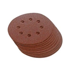 Slipeskiver med krok og sløyfe, stanset 125 mm, 10 stk - korn 60