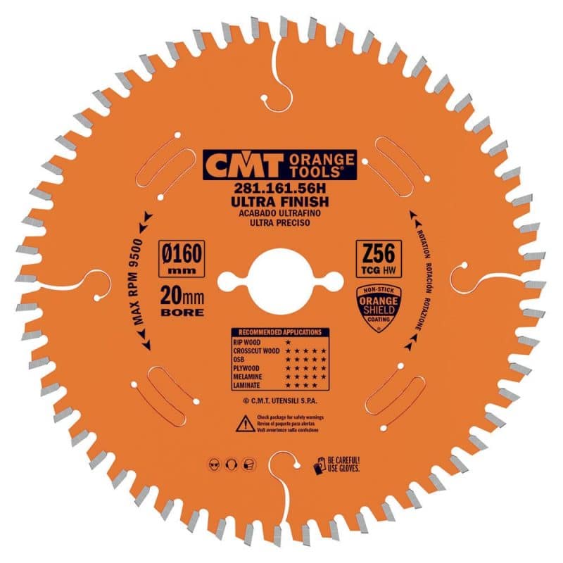 CMT Orange XTreme sagblad for laminerte plater og sponplater - D260x2,5 d30 Z64 HW