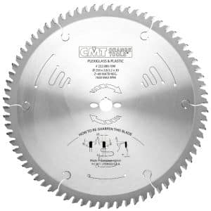 CMT sagblad for laminerte gulv, PVC og pleksiglass - D250x2,8 d30 Z80 HW