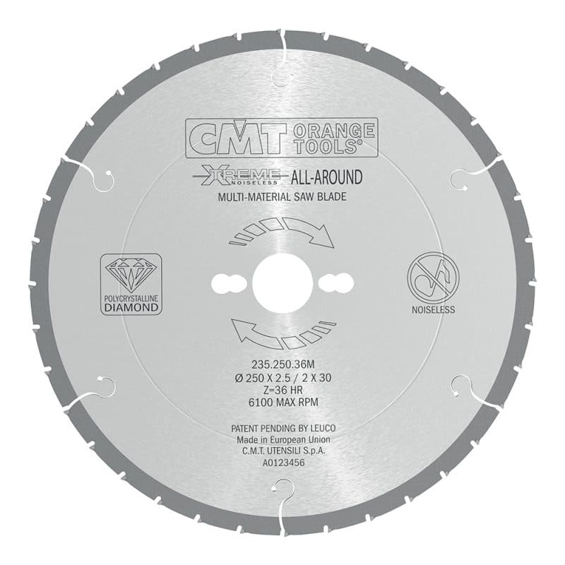 CMT Xtreme Diamond sagblad for flere materialer - D250x2,5 d30 Z36