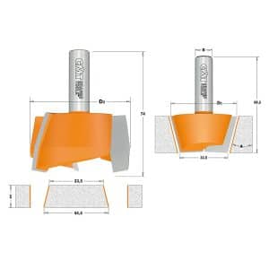 Reparasjonssett for CORIAN, 2stk, S=12 mm,D=47,5 mm