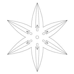 CMT Router Carver System Template, rosett, 88x70 mm