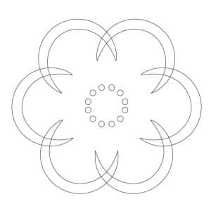 CMT Router Carver System Template, rosett, 79x62 mm