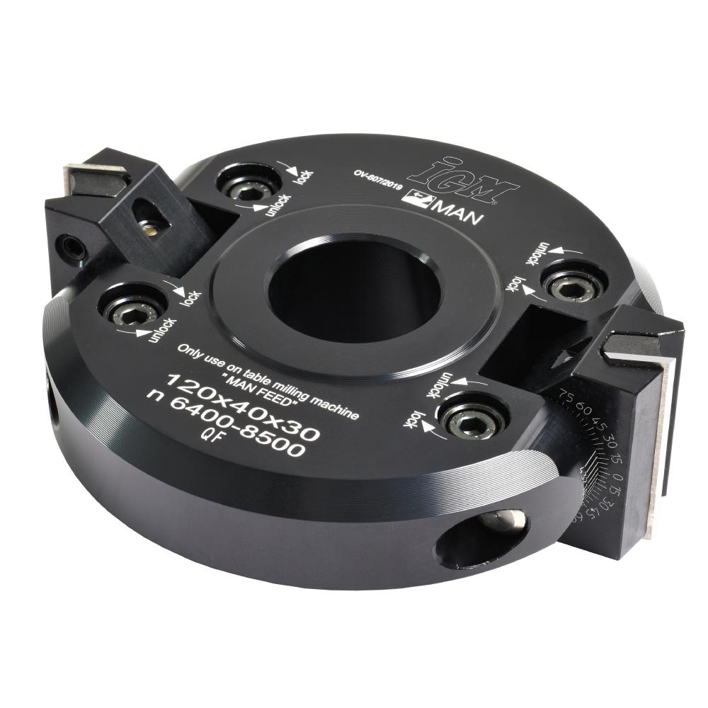 IGM F607 Justerbart hode for fasfres +-45° MAN - D120x40 d30 Z2 ALU