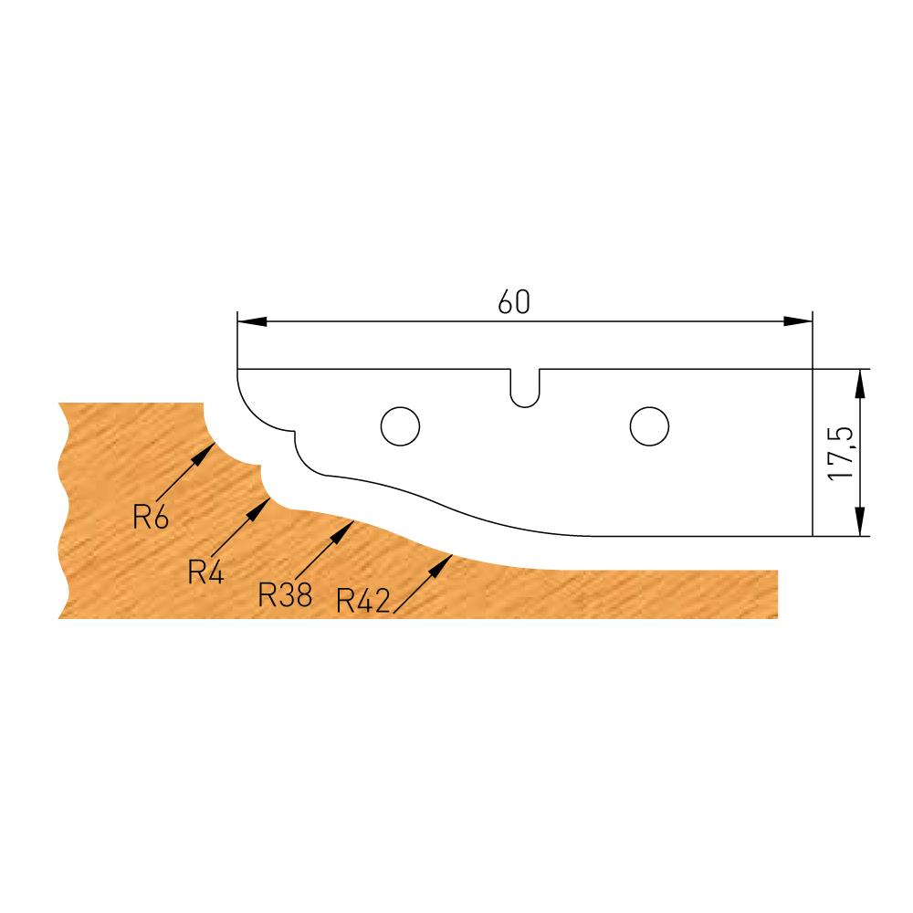 IGM Profilkniv B 60x17,5x2 mm pro F632-182
