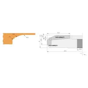 Profilkniv for F633, 59x12x1,5 bunn