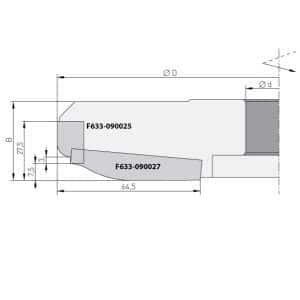 Profilkniv for F633, 19x12x1,5, topp