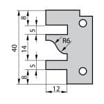 IGM Profilkniv for 641 - profil A,40x26x2 mm