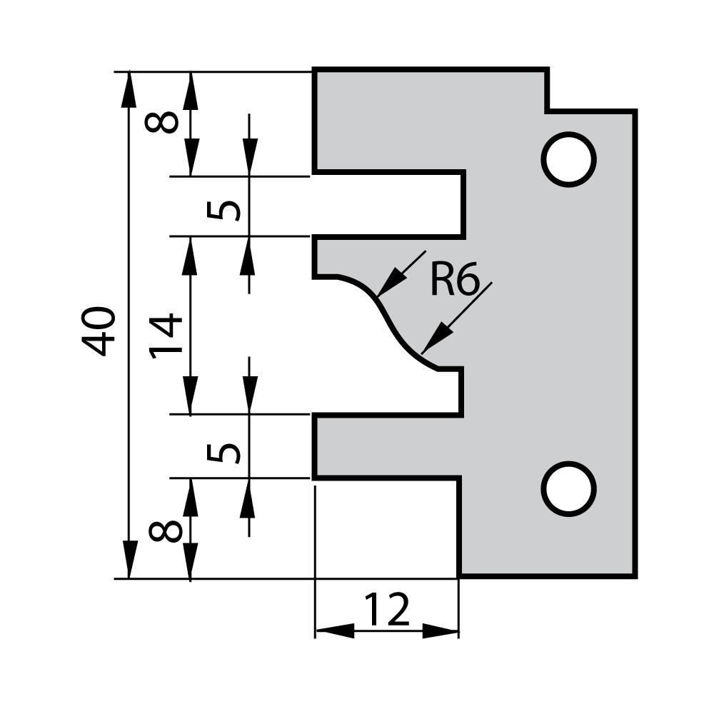IGM Profilkniv for 641 - profil A,40x26x2 mm