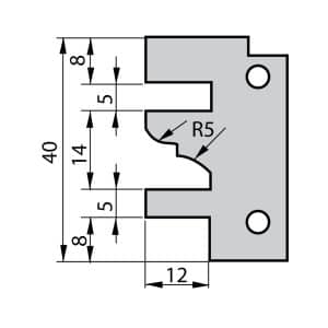 IGM Profilkniv for 641 - profil D, 40x26x2 mm