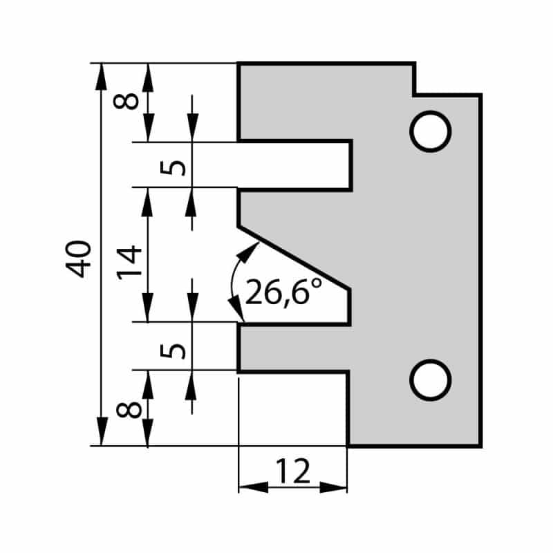 IGM Profilkniv for 641 - profil C, 40x26x2 mm