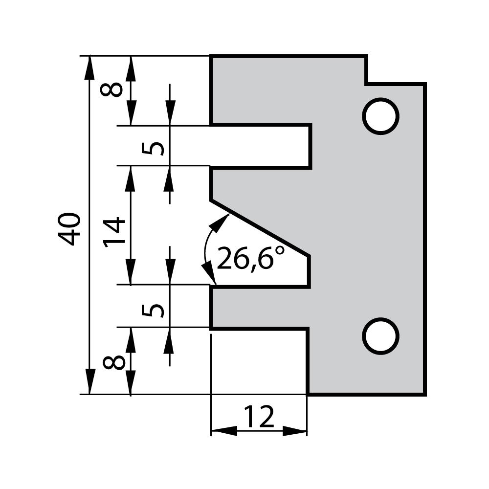 IGM Profilkniv for 641 - profil C, 40x26x2 mm