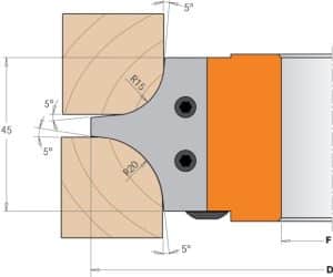 CMT Kniv for C694004 - Knivpar R=15+20 mm