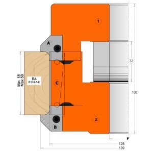CMT Kniv til C694005 - Knivpar R3+45° prof.A3, topp