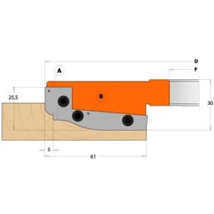 CMT Kniv til C694013 - Knivpar B 60x11,9x1,5 mm