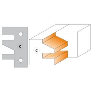 CMT Kniv til C694014 - Knivpar, Profil C 40x24,5x2 mm