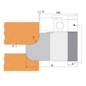 Kniv for F612-308 - R3 25x23x2 mm