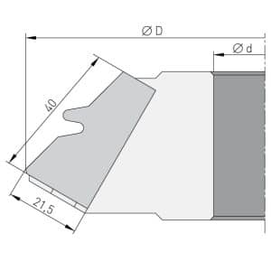 Profilkniv 40x21,5x2 mm for F623