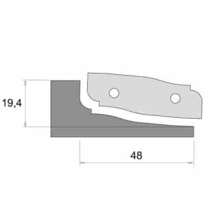 IGM Profilkniv for F631 - type B, øverst