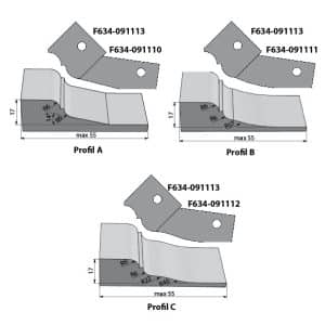 IGM Profilkniv, type DEF for F634-side
