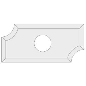 IGM N031 Vendbar kniv HWM radius - R4 19,5x9x1,5 Laminert MDF