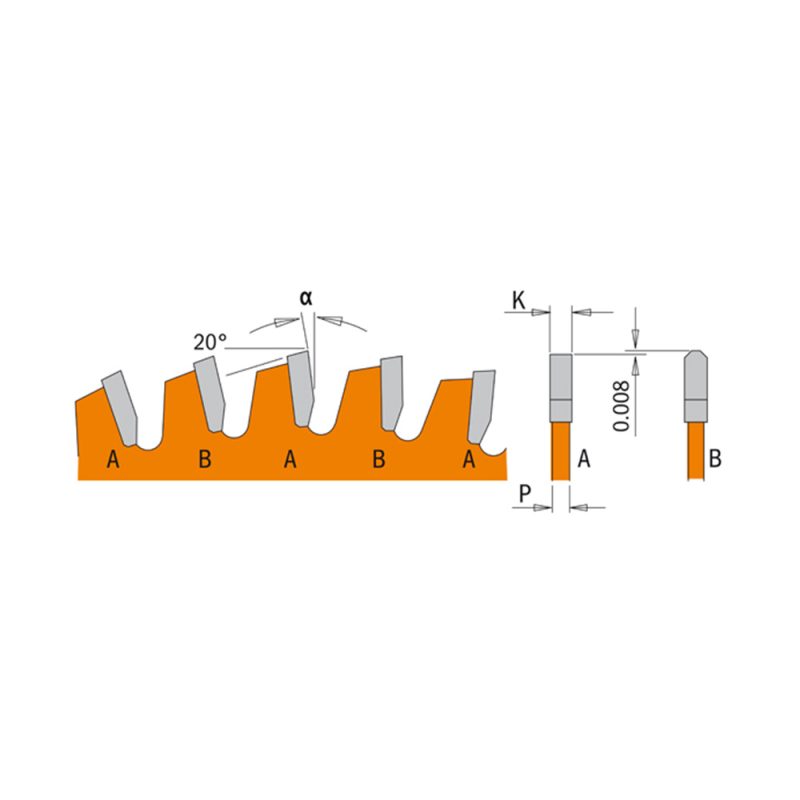 CMT ITK Ultra Thin-Kerf sagblad for laminat, ikke-jernholdig metall, plast - D165x1,8 d20 Z56 HW - Bilde 4