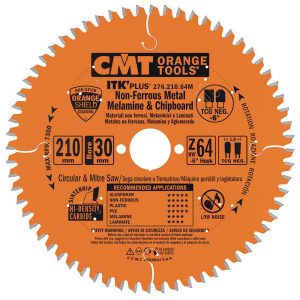 CMT ITK Ultra Thin-Kerf sagblad for laminat, ikke-jernholdig metall, plast - D250x2,6 d30 Z80 HW