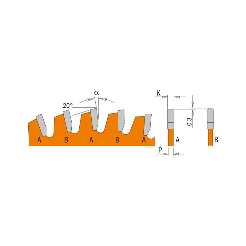 CMT ITK Ultra Thin-Kerf sagblad for laminat, ikke-jernholdig metall, plast - D300x2,8 d30 Z96 HW - Bilde 2