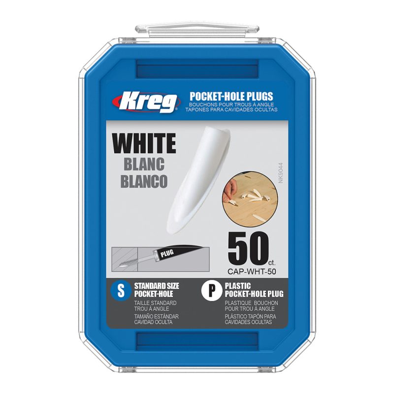 Kreg Standard Pocket-Hole Plugs - plast, hvit, 50 stk
