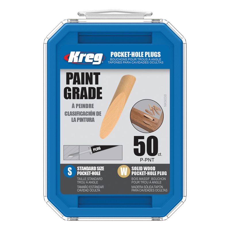 Kreg Standard Pocket-Hole Plugs - tre, malingskvalitet, 50 stk