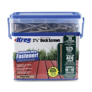 Kreg Protec-Kote dekkskruer, sett 525 stk, 67 mm