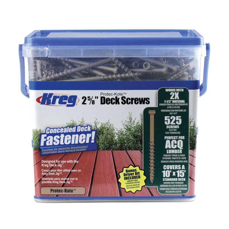 Kreg Protec-Kote dekkskruer, sett 525 stk, 67 mm