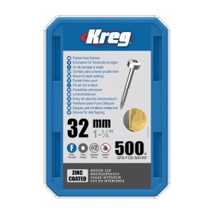 Kreg sink lommehullskruer med panhode - 32 mm, fin gjenge, 500 stk