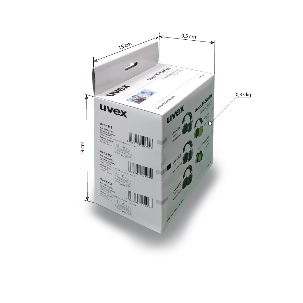 Uvex K2 Øreklokker, 32dB, svart-gul - Bilde 6
