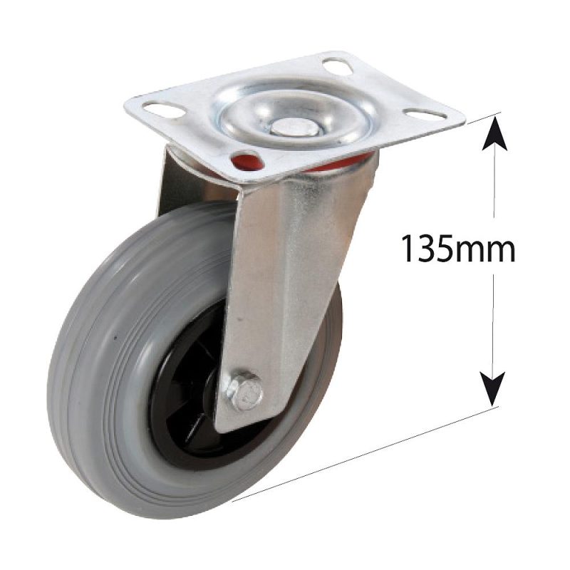 Gummihjul 100 mm, 70 kg Svingbart hjul - Bilde 2