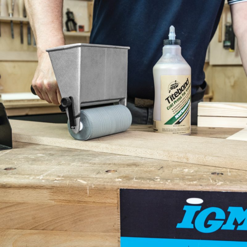 IGM håndholdt limspreder 180 mm, gummirulle, med stativ - Bilde 6