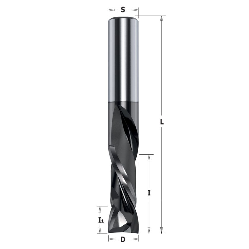 IGM 190.41 DLCS Chrome opp- og nedskjæringsspiraloverfres HWM - D12,7x28,6 I1=12 L76,2 S=12,7 Z2+2 - Bilde 2