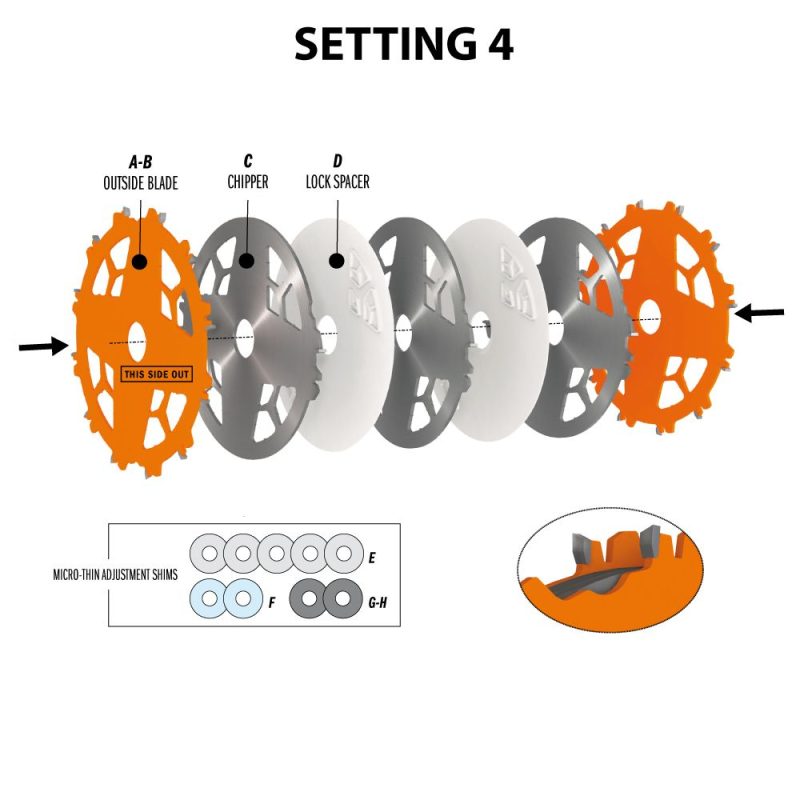 CMT DADO PRO - D203x6.2-20 d15.87 Z12 HW - Grooving Sagblad Set DADO PRO - Bilde 7