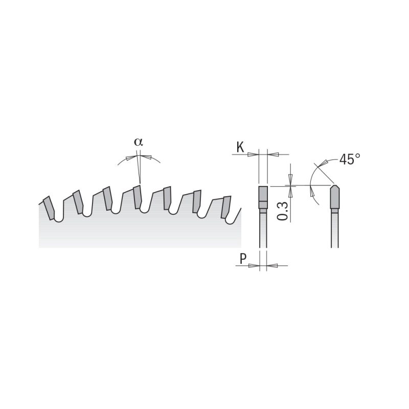 CMT Industrisagblad for laminerte plater og sponplater - D250x3,2 d30 Z80 HW - Bilde 2