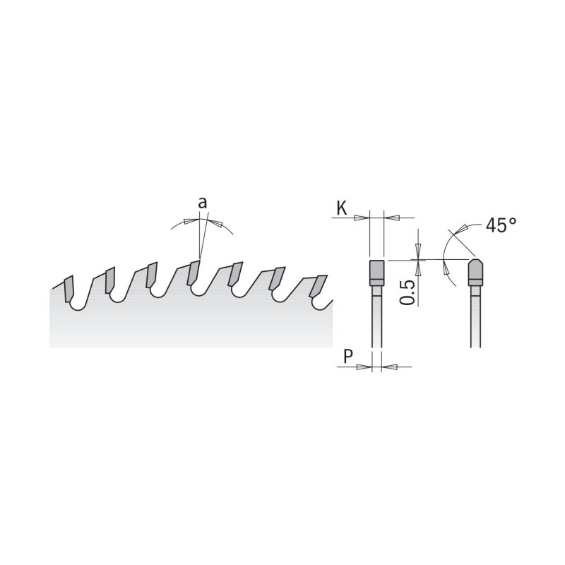 CMT sagblad for paneldimensjonering - D500x4,8 d60 Z72 16° HW - Bilde 2