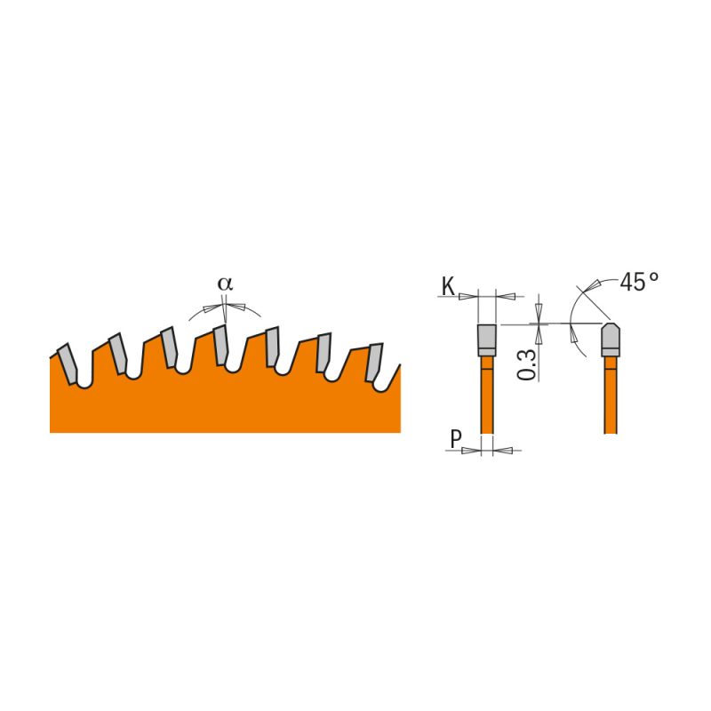 CMT Orange sagblad for laminerte plater, ikke-jernholdig metall, plast - D180x2,8 d20 Z40 HW - Bilde 2
