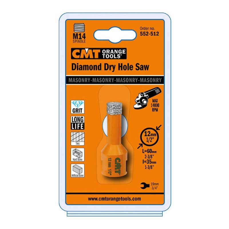 CMT C552 FASTX4 diamanttørrbor M14 med kjølevoks - D20x35 L60 - Bilde 4