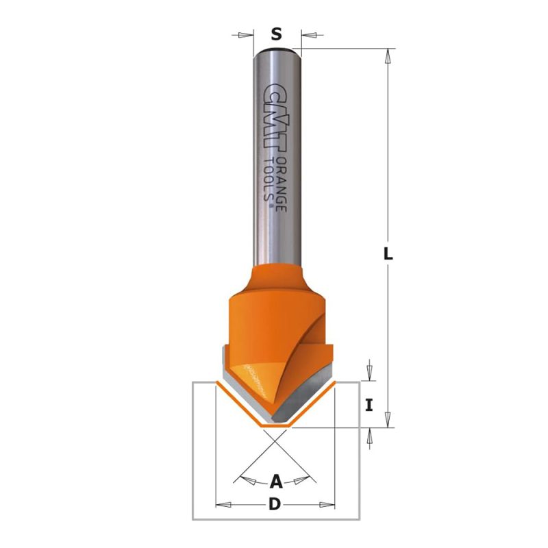CMT C915 V-notbits for Alucobond - 90° D18x7,45 S=8 HW - Bilde 2