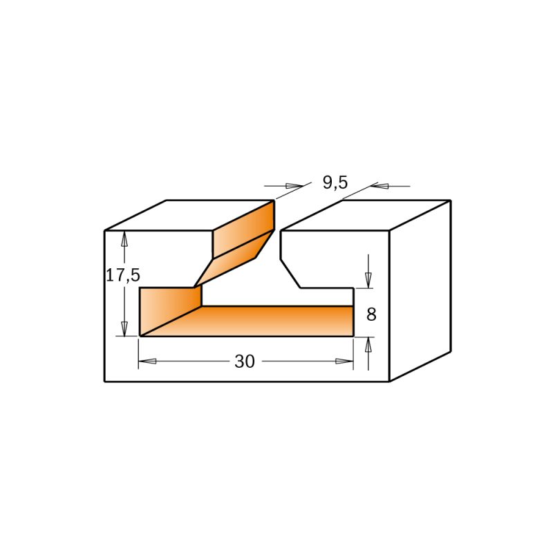 CMT C950.6 T-spor Bit HW - D30x17,5 d9,5 S=12 - Bilde 3