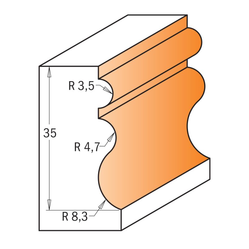 CMT C955.901 Støpebit, lagermontert - D23,8x35 S=12 HW - Bilde 3