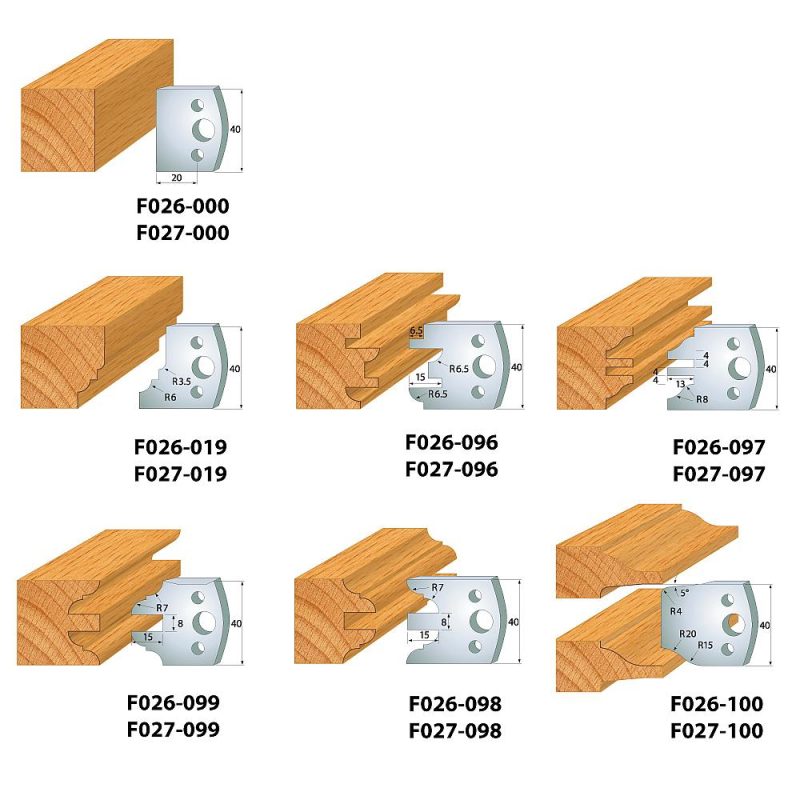 IGM Multiprofile Cutter Head, 7 stk. sett MAN - D100x40-50 d30 ALU - Bilde 5