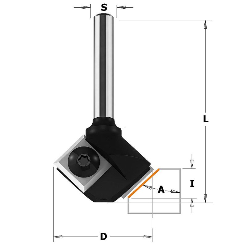 IGM F046 skråskjær TC-kniver - 45° D29x8 L52 S=8 - Bilde 2