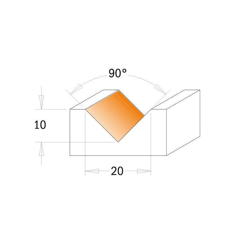 IGM F051 V-skjærende freser TC Kniver - 90° D23x11 L60 S=8 - Bilde 3